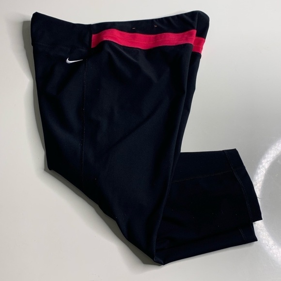 Nike Dri-Fit Cropped Athletic Neon pink Legging active pants yoga medium - Picture 1 of 8